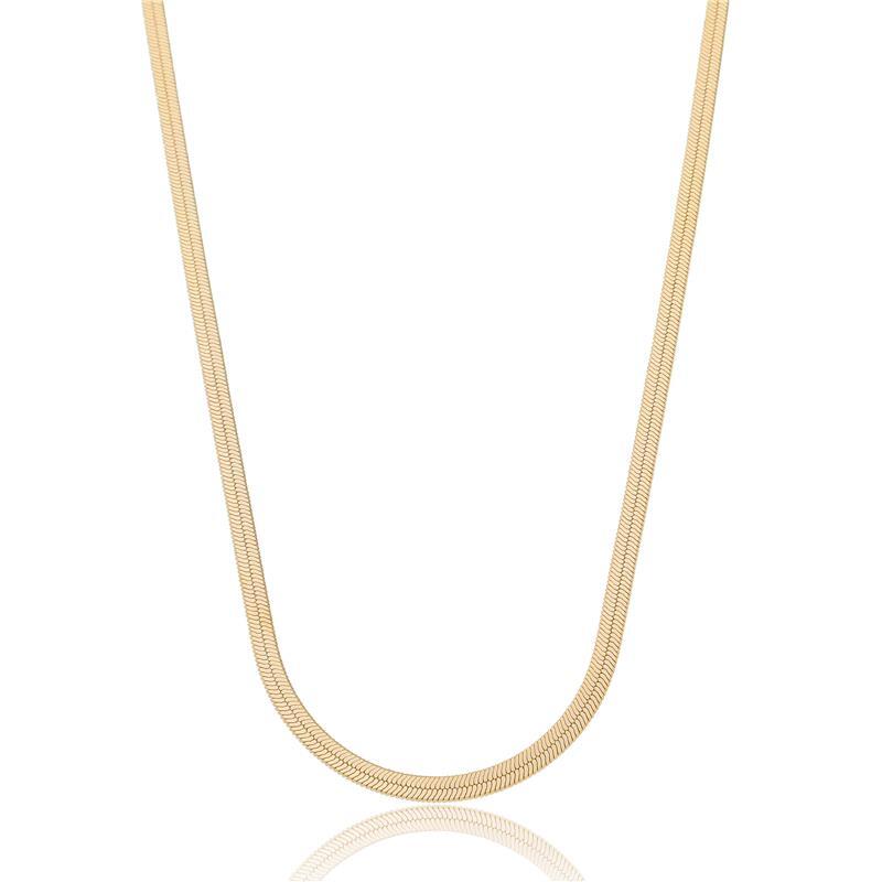 Colar Gargantilha Fita 3 MM Brilho Banhado A Ouro 18k Ou Ródio Branco