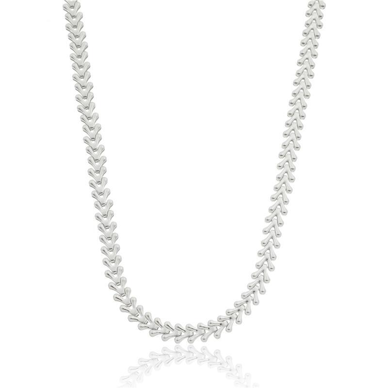 Colar Choker Escamas "V" Banhado Em Ouro 18K Ou Ródio Branco