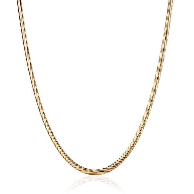 Colar Choker Serpente "M" Fio 4,0 MM Banhado Em Ouro 18K Ou Ródio Branco