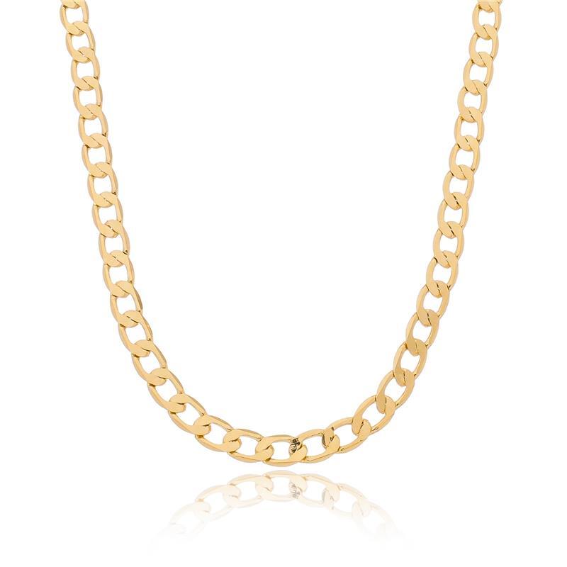Colar Choker Groumet Light “M” Banhado Em Ouro 18K Ou Ródio Branco