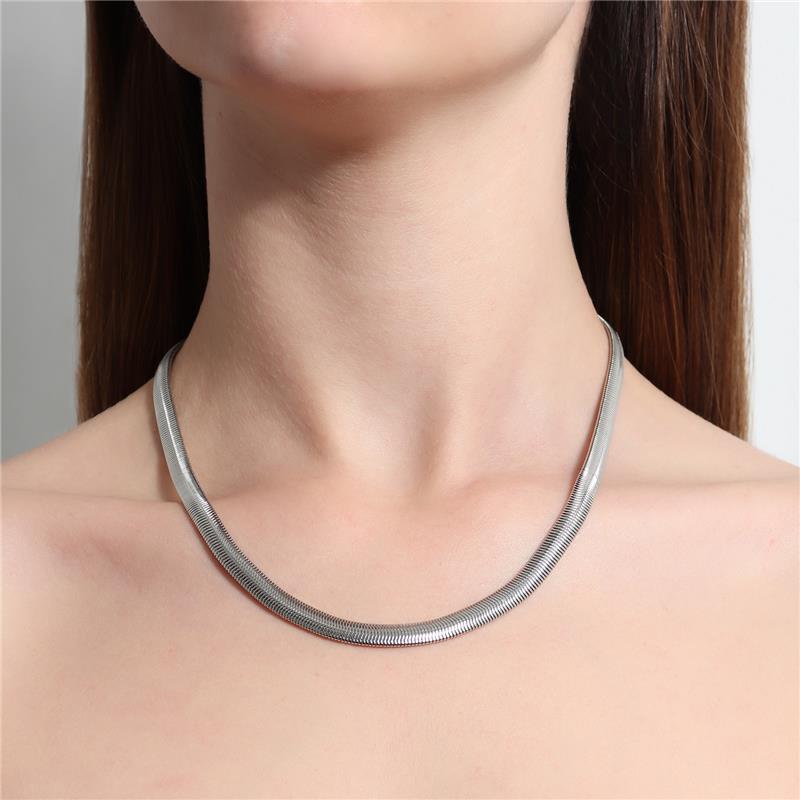 Colar Choker Serpente Fio 6,0 MM Banhado Em Ouro 18K Ou Ródio Branco