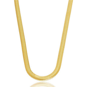 Colar Corrente Serpente Longo 6MM Banhado A Ouro 18K