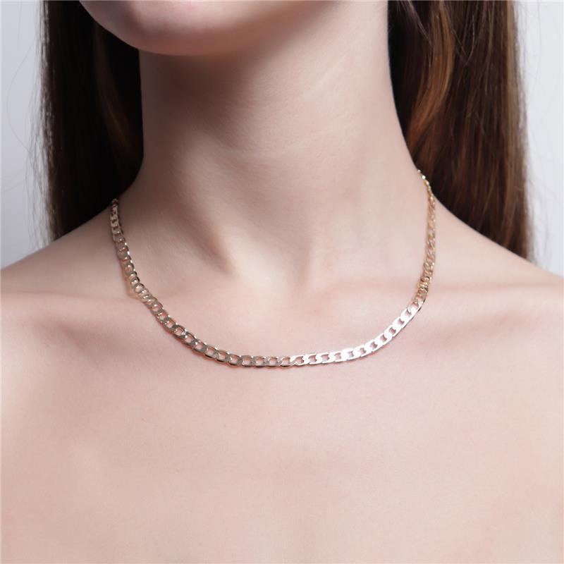 Colar Choker Groumet Light “M” Banhado Em Ouro 18K Ou Ródio Branco