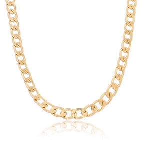 Colar Choker Groumet Arredondada "M" Banhado Em Ouro 18K Ou Ródio Branco