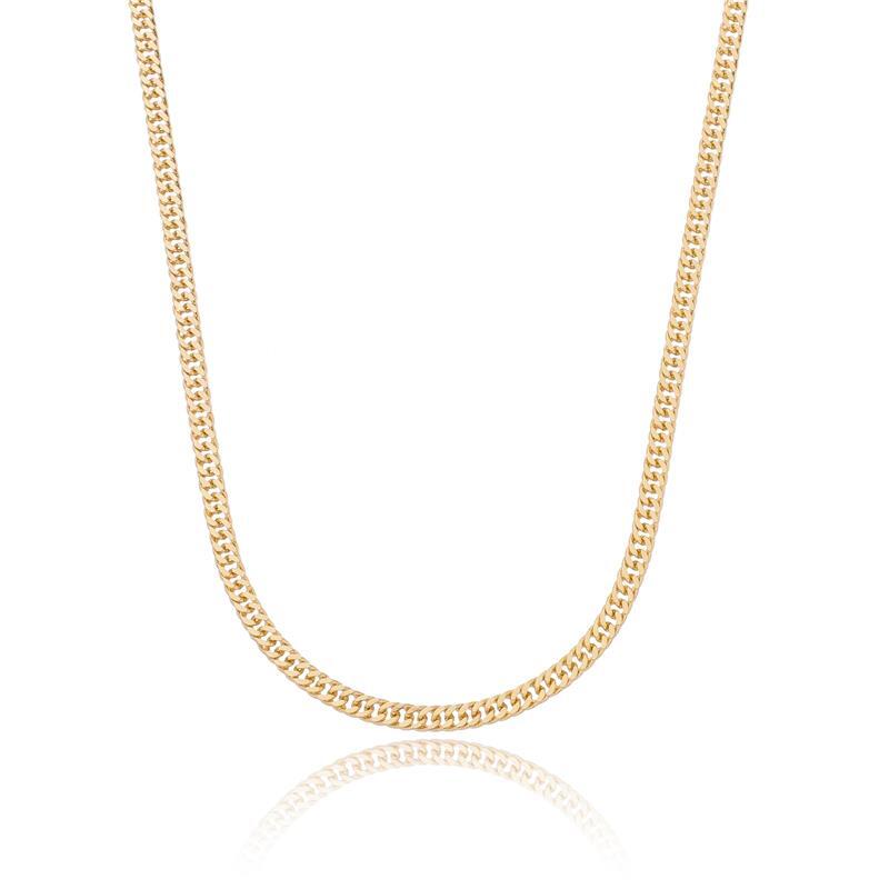 Colar Choker Mini Groumet Diamantada Banhado Em Ouro 18K Ou Ródio Branco