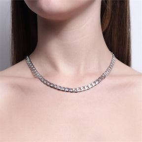 Colar Choker Groumet Arredondada "M" Banhado Em Ouro 18K Ou Ródio Branco