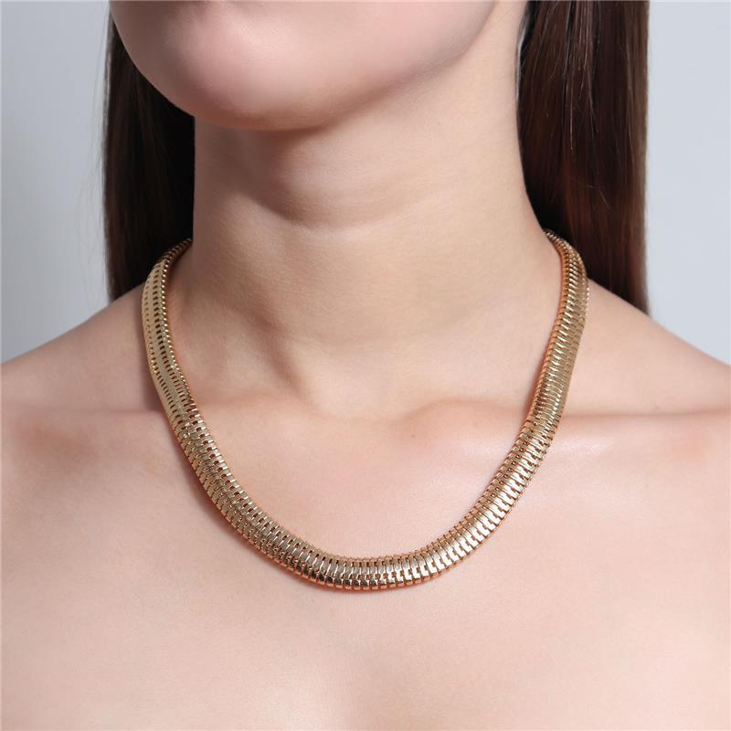 Colar Corrente Serpente Oca 10,0MM Banhado A Ouro 18k
