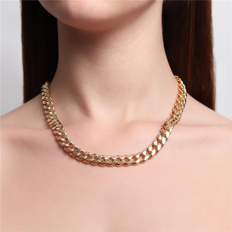Colar Choker Elo Martina 10MM Banhado Em Ouro 18K Ou Ródio Branco