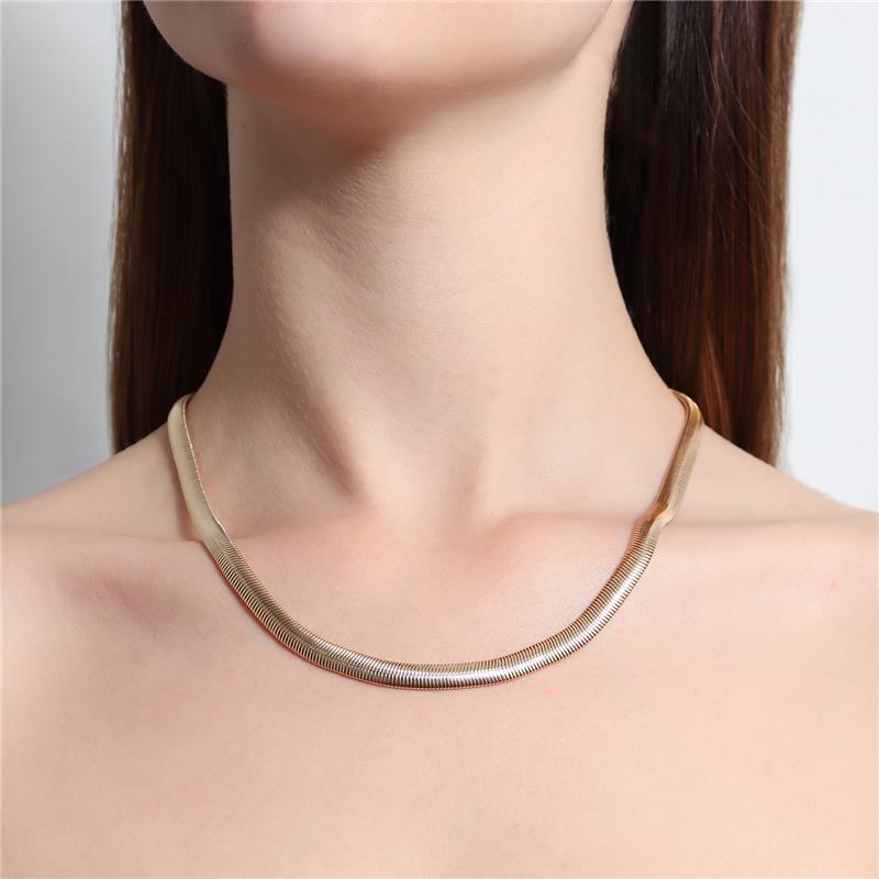 Colar Choker Serpente Fio 6,0 MM Banhado Em Ouro 18K Ou Ródio Branco