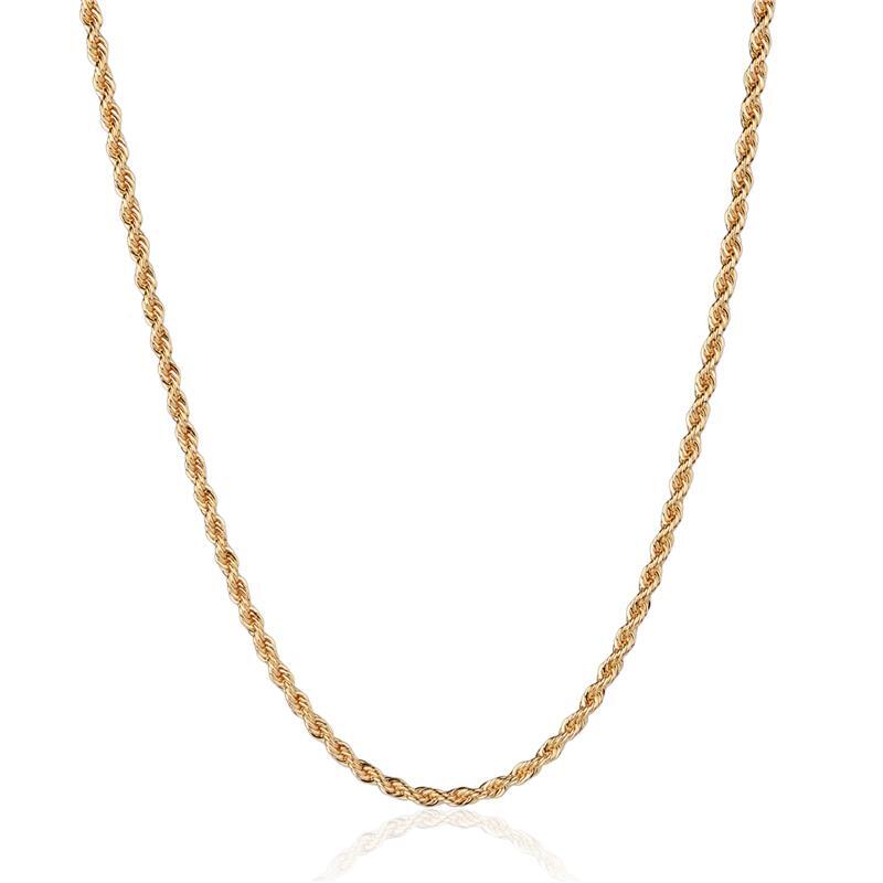 Colar Choker Cordão Baiano 4MM 40CM Banhado A Ouro 18K