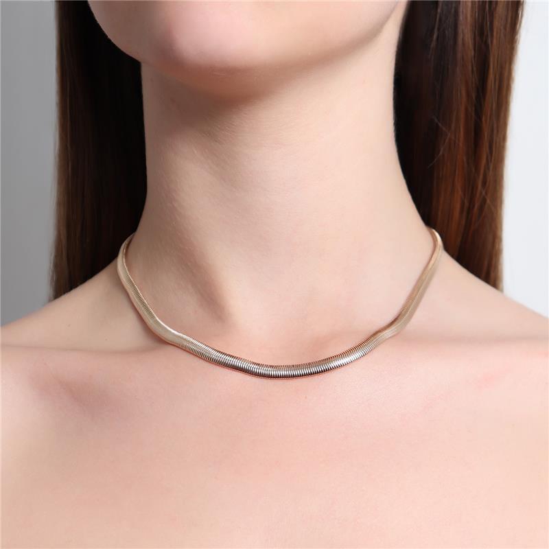 Colar Choker Serpente Fio 5,0 MM Banhado Em Ouro 18K Ou Ródio Branco