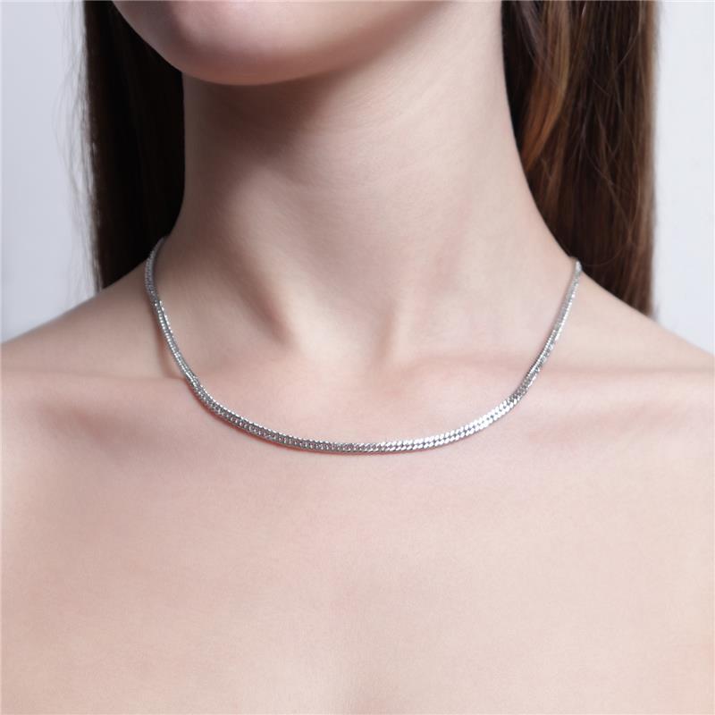 Colar Choker Mini Groumet Diamantada Banhado Em Ouro 18K Ou Ródio Branco