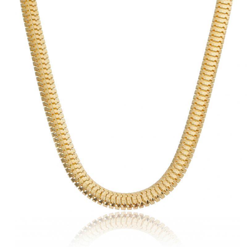 Colar Corrente Serpente Oca 10,0MM Banhado A Ouro 18k