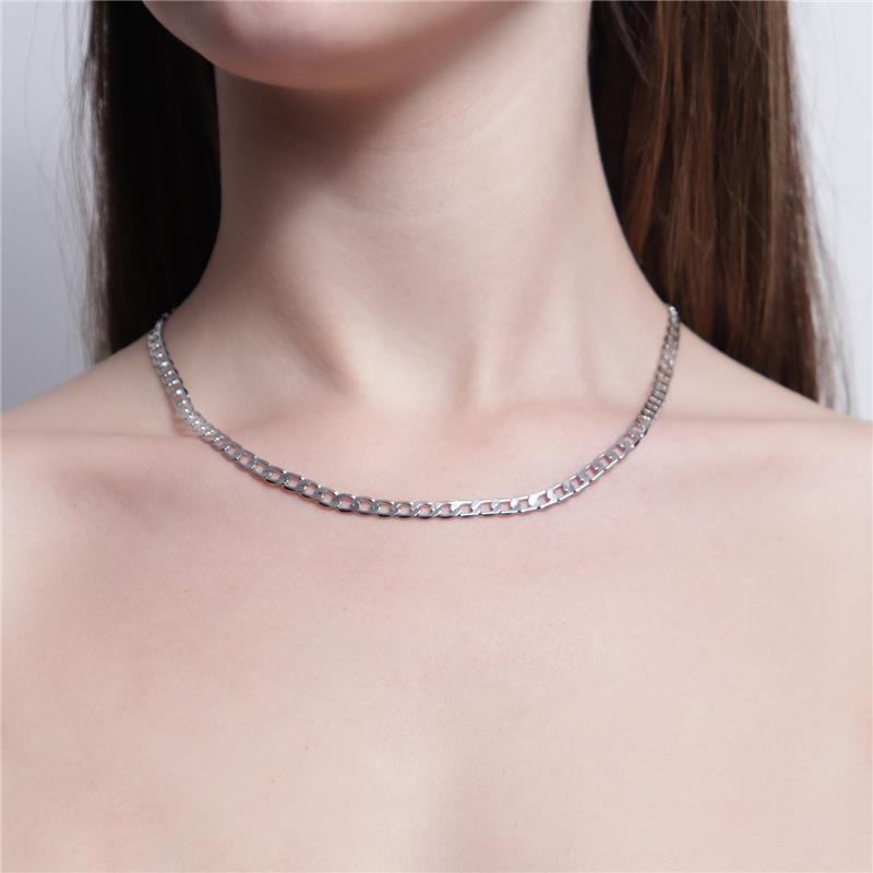 Colar Choker Groumet Light “M” Banhado Em Ouro 18K Ou Ródio Branco